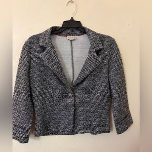 Black and White Textured Blazer